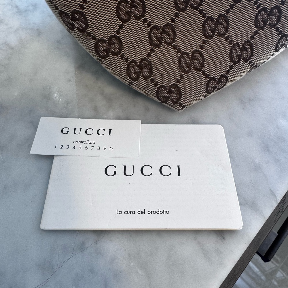 Authentic Gucci Brown and Cream Signature Tote (Mint Condition) - Picture 3 of 13